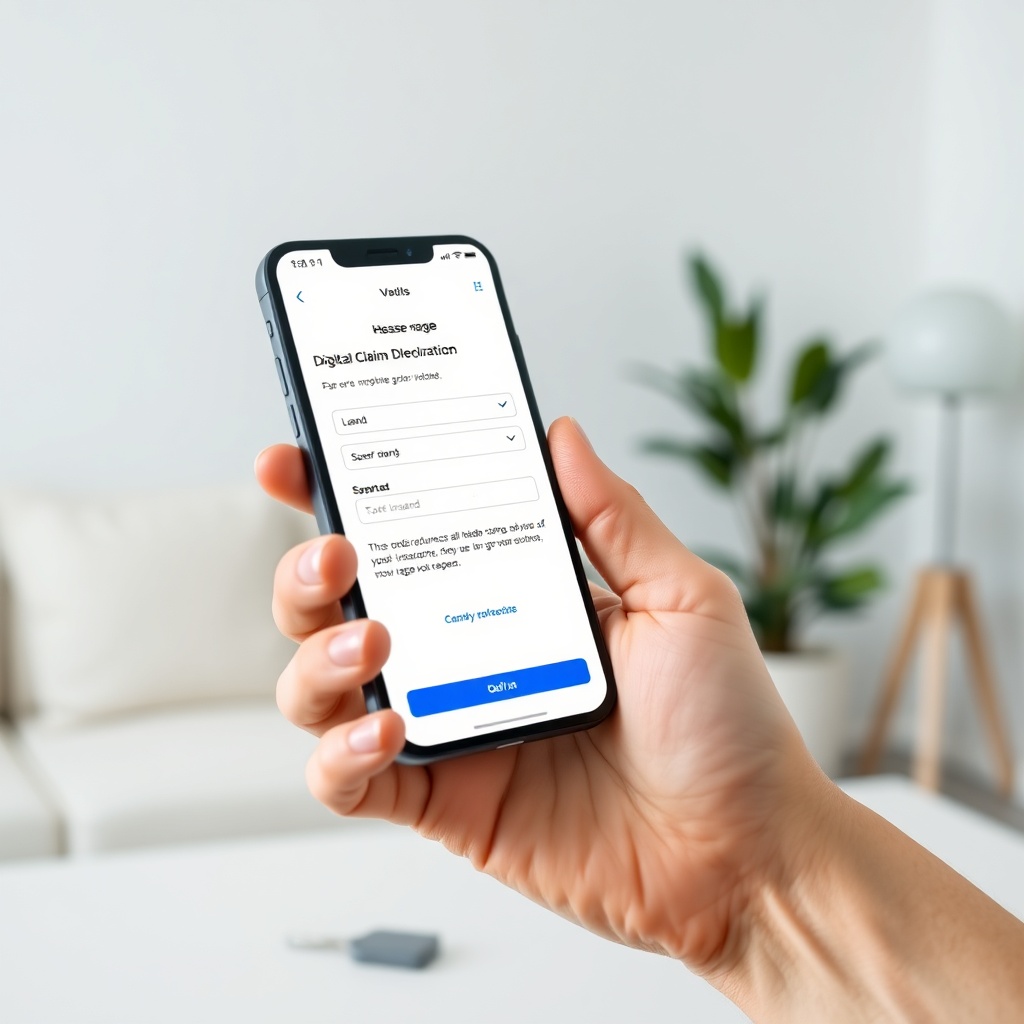 Déclaration de sinistre digitalisée sur application mobile, assurance habitation moderne et procédures simplifiées